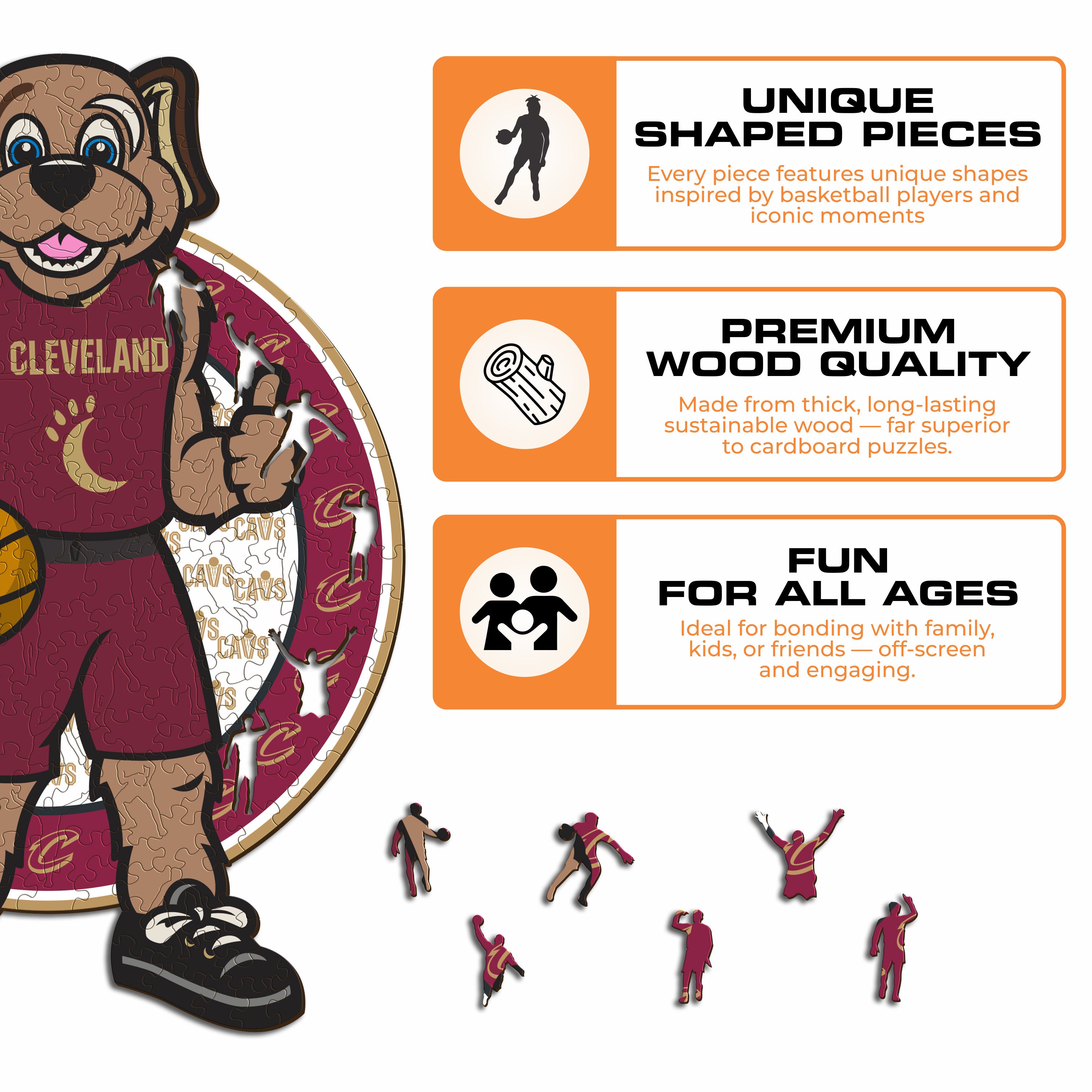 Cleveland Cavaliers™ Mascot - Wooden Puzzle