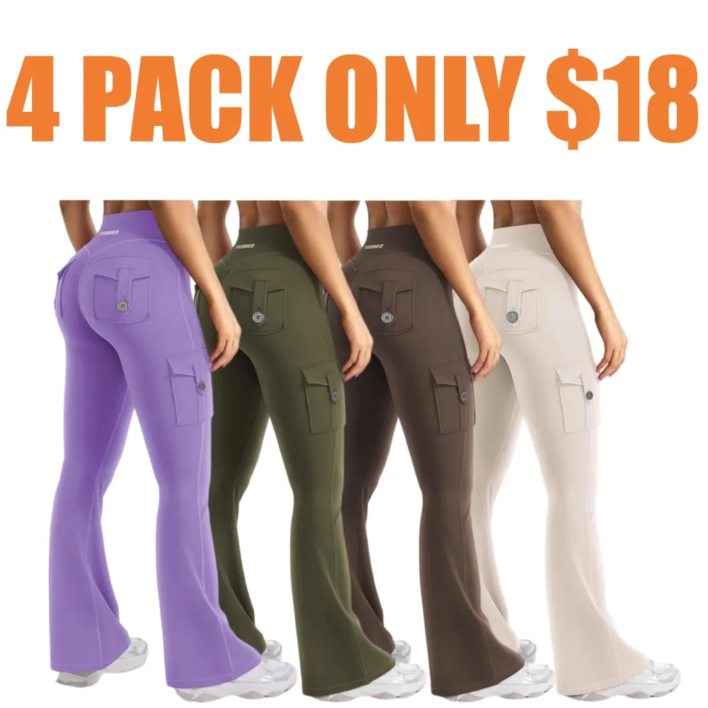 Women's Yoga Flare Leggings with Pockets Hidden