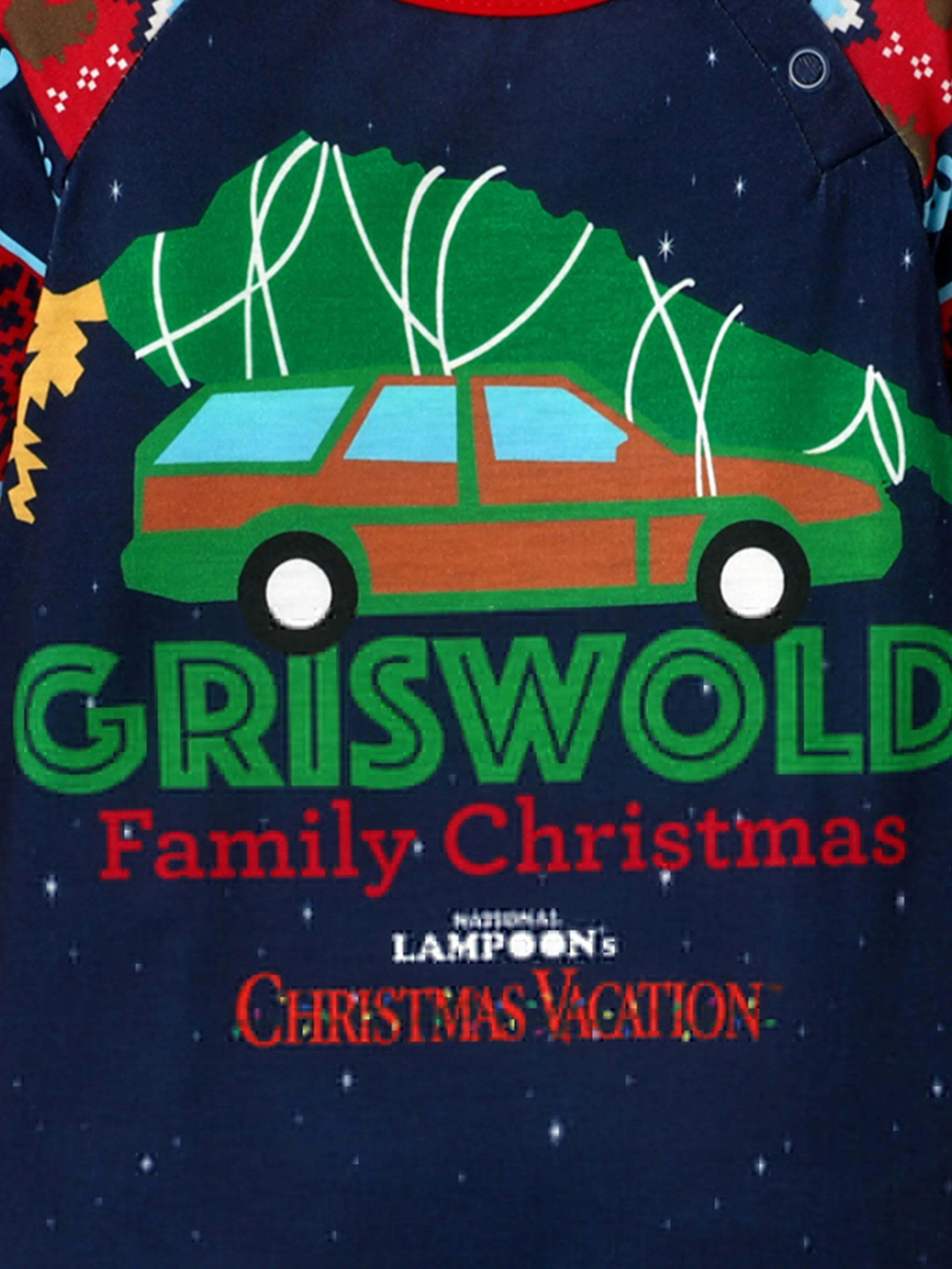 Christmas Vacation Family Matching Character Print Pajamas Sets with Christmas Socks