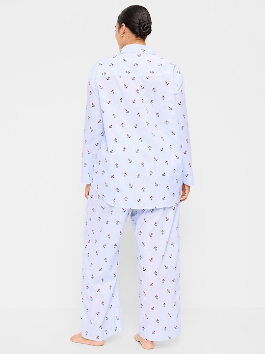 Poplin Pajama Pant Set Anchor Stripe