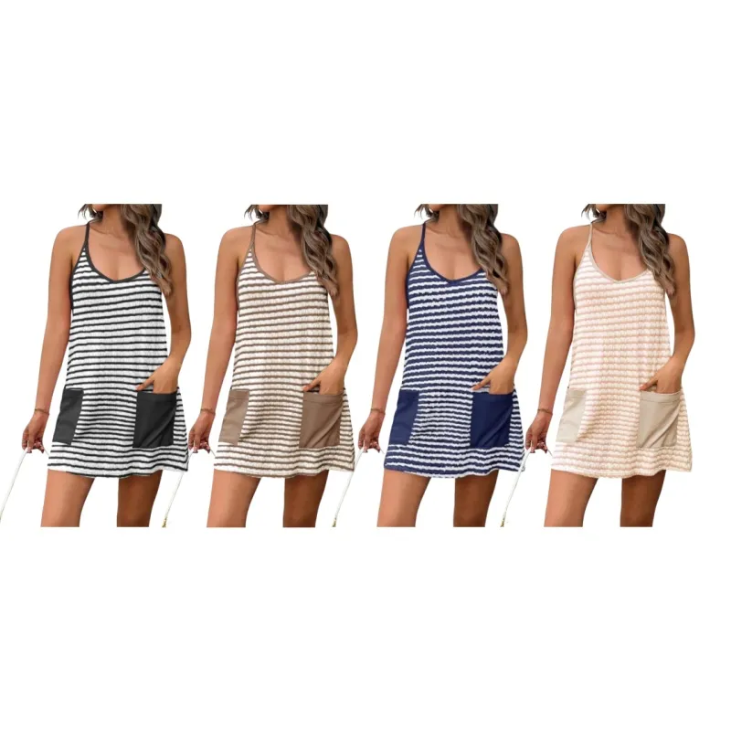 Womens Athletic Dress Romper Dress with Built in Shorts