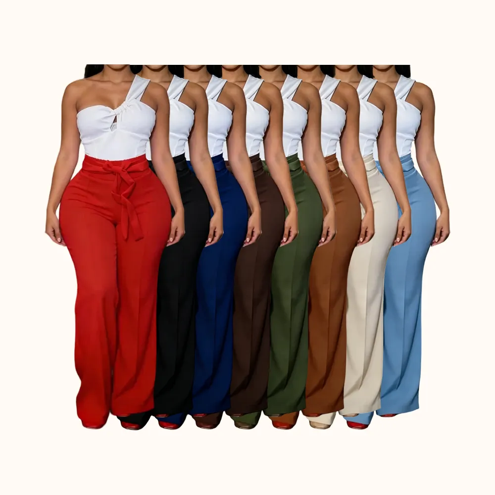 Elegant Jumpsuit + Wide Leg Pants Set, Sexy Vacation, Perfect for Summer, Stylish and Comfortable