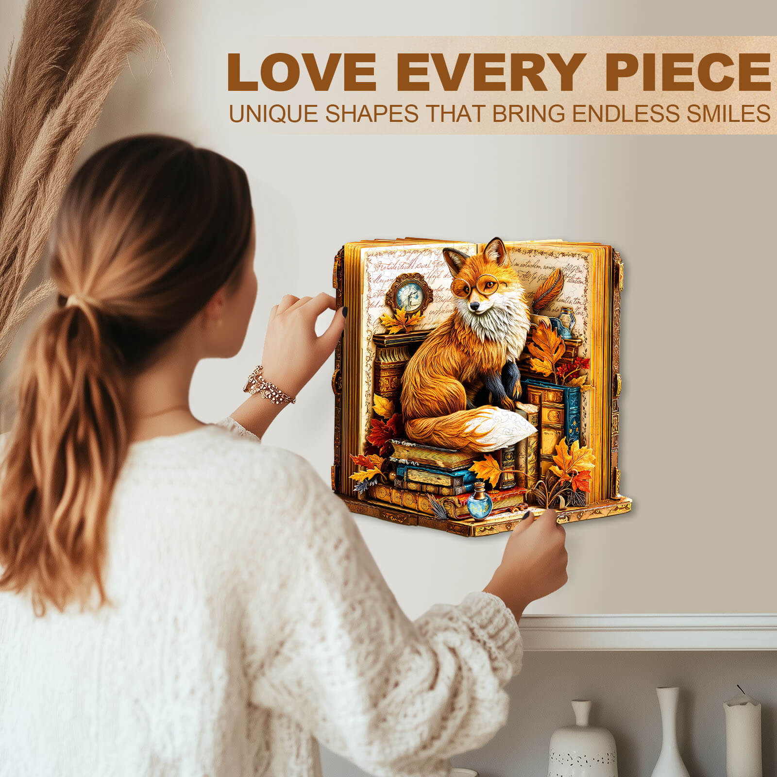 Book Fox Wooden Jigsaw Puzzle