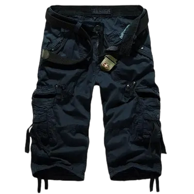 Men's Korean Style Multi-Pocket Cargo Shorts Fashion Trend Multi-Pocket Mid-Length Shorts Men's Casual Shorts Pants Cotton Fabric Khaki Menswear Cropped