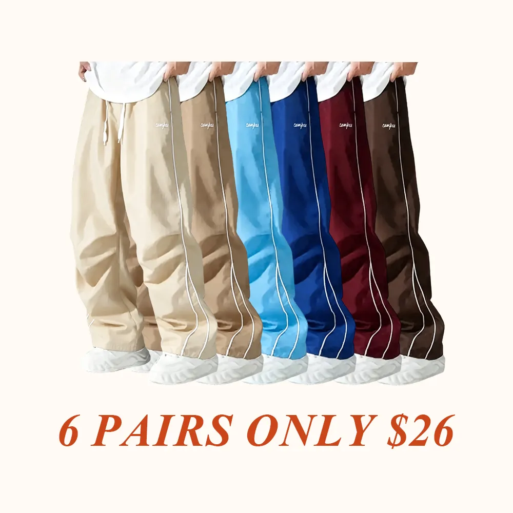 Men's Sports Pants Outdoor Hiking Running Fitness Straight-leg Trousers With Pockets