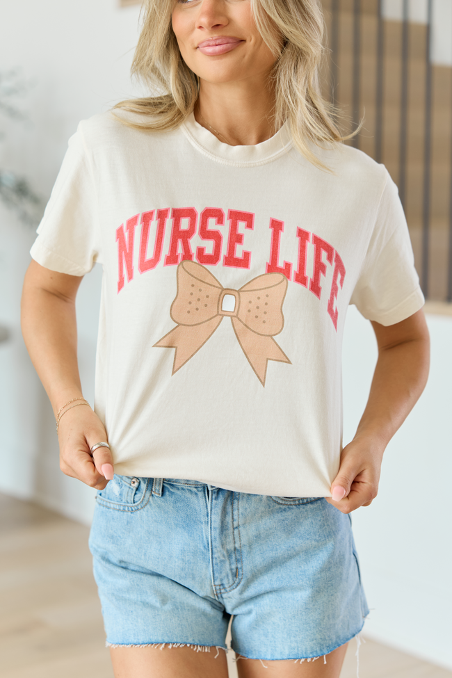 Nurse Life Ivory Graphic Tee