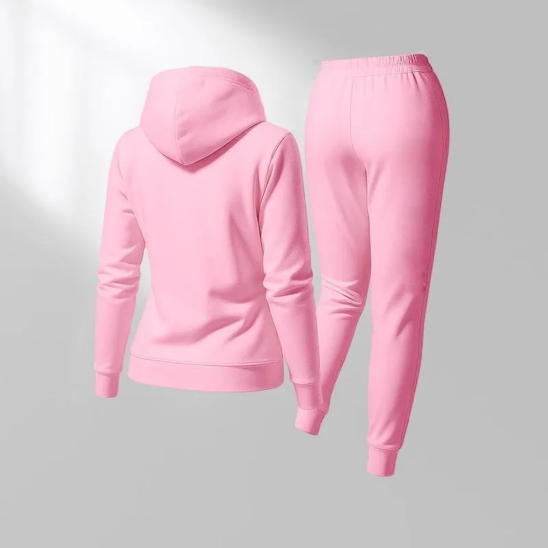 Women's Jesus on the Cross Print Hoodie And Drawstring Track Pants Set