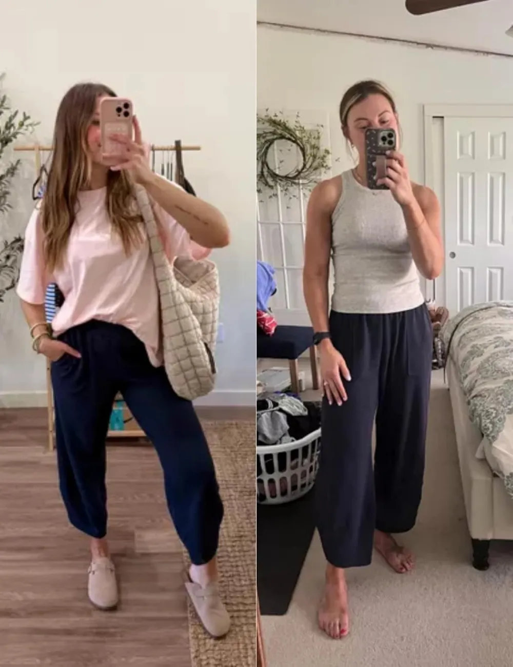 Women's Wide Leg Harem Pants Casual Palazzo Pants with Pockets High Waist Relaxed Fit