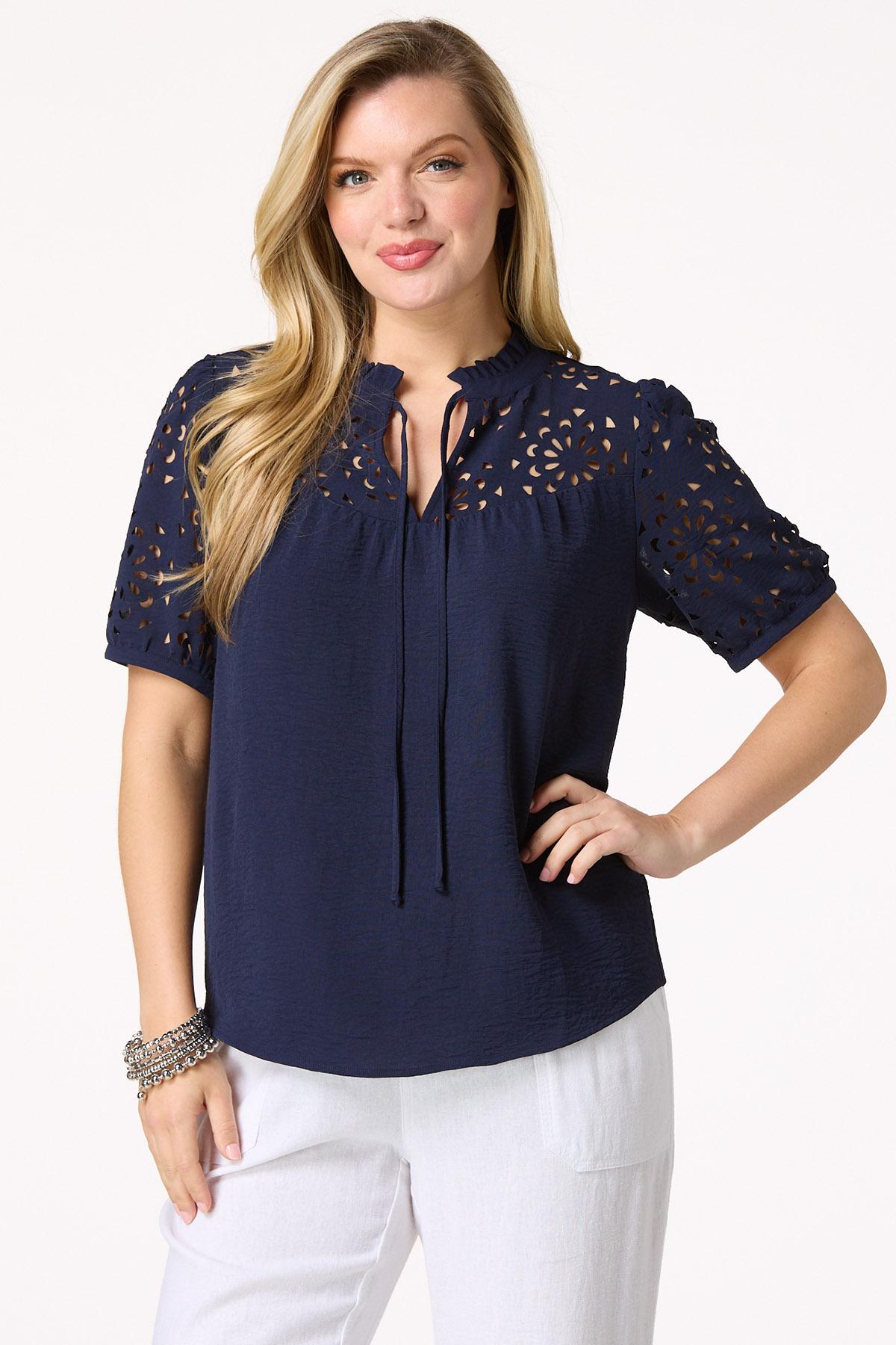 Ruffled Laser Cut Top