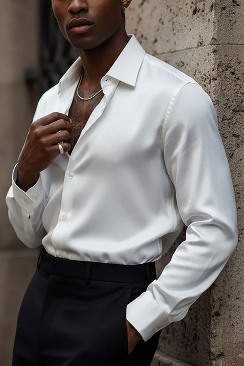 Men's Glossy Business Casual Wrinkle-resistant Shirt