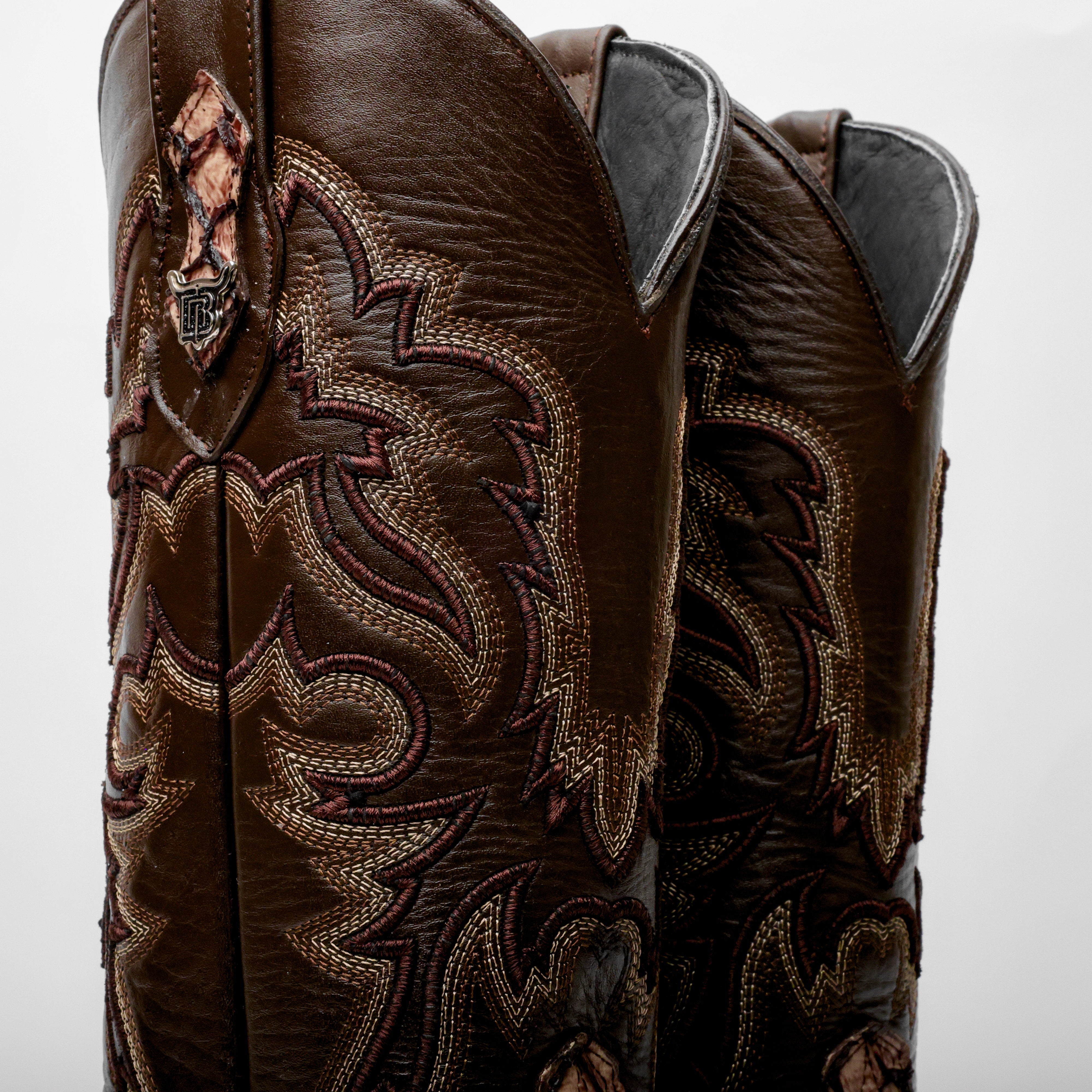 Orix Mini Pirarucu Leather Boots - Square Toe