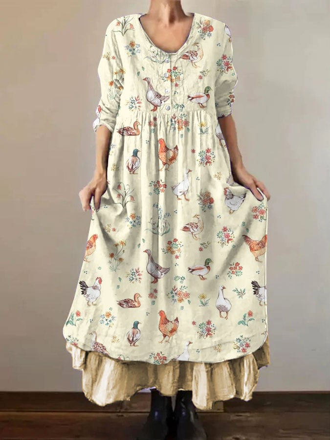 Women's casual floral patchwork dress- Fast Shipping