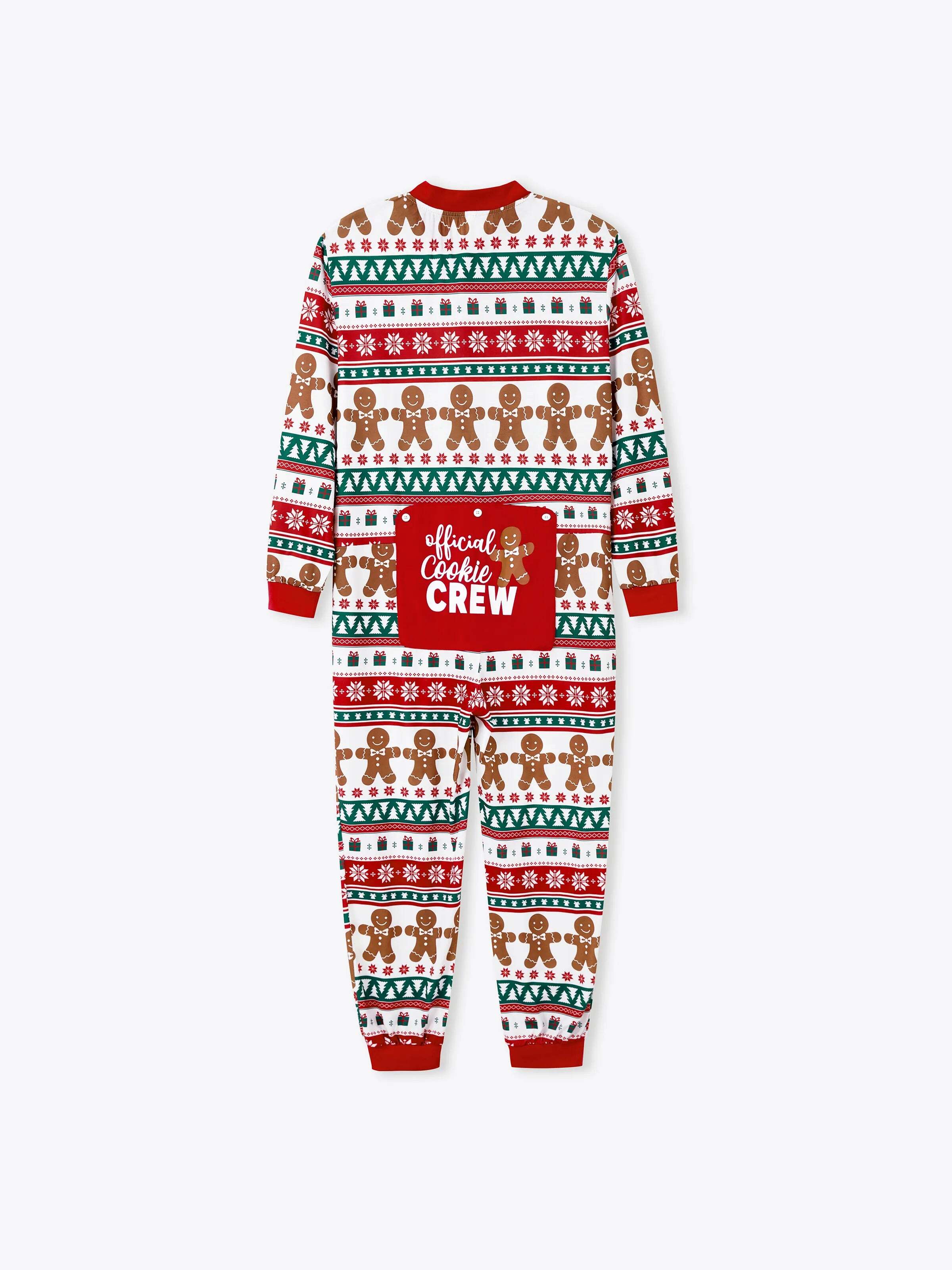 Christmas Matching Family Pajamas Set Gingerbread Christmas-theme Plaid Print PJS with Christmas Socks Red