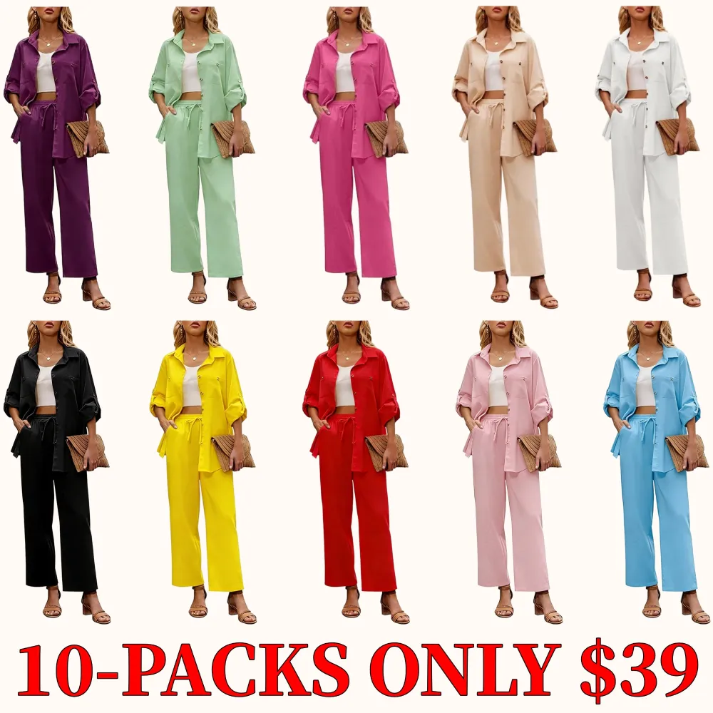 Women's two-piece linen suit