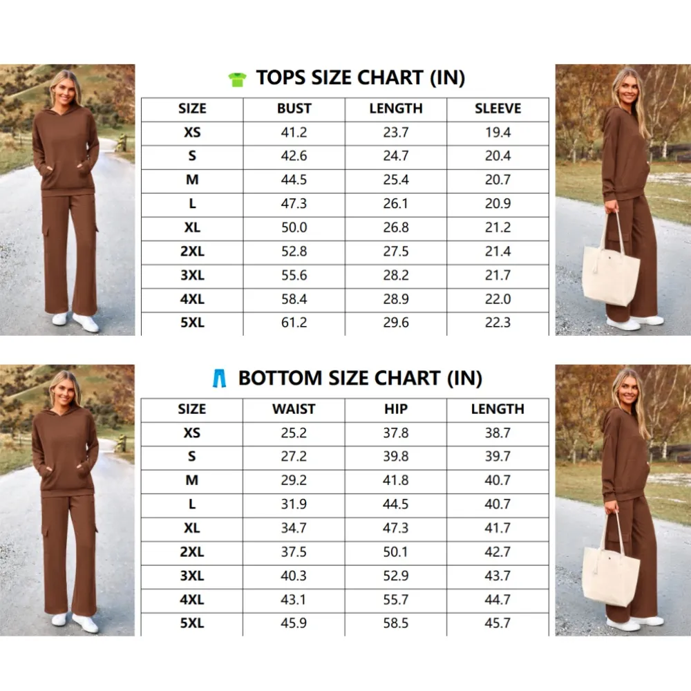 Women’s Casual Knit Tracksuit – Hoodie & Wide Leg Pants with Pockets