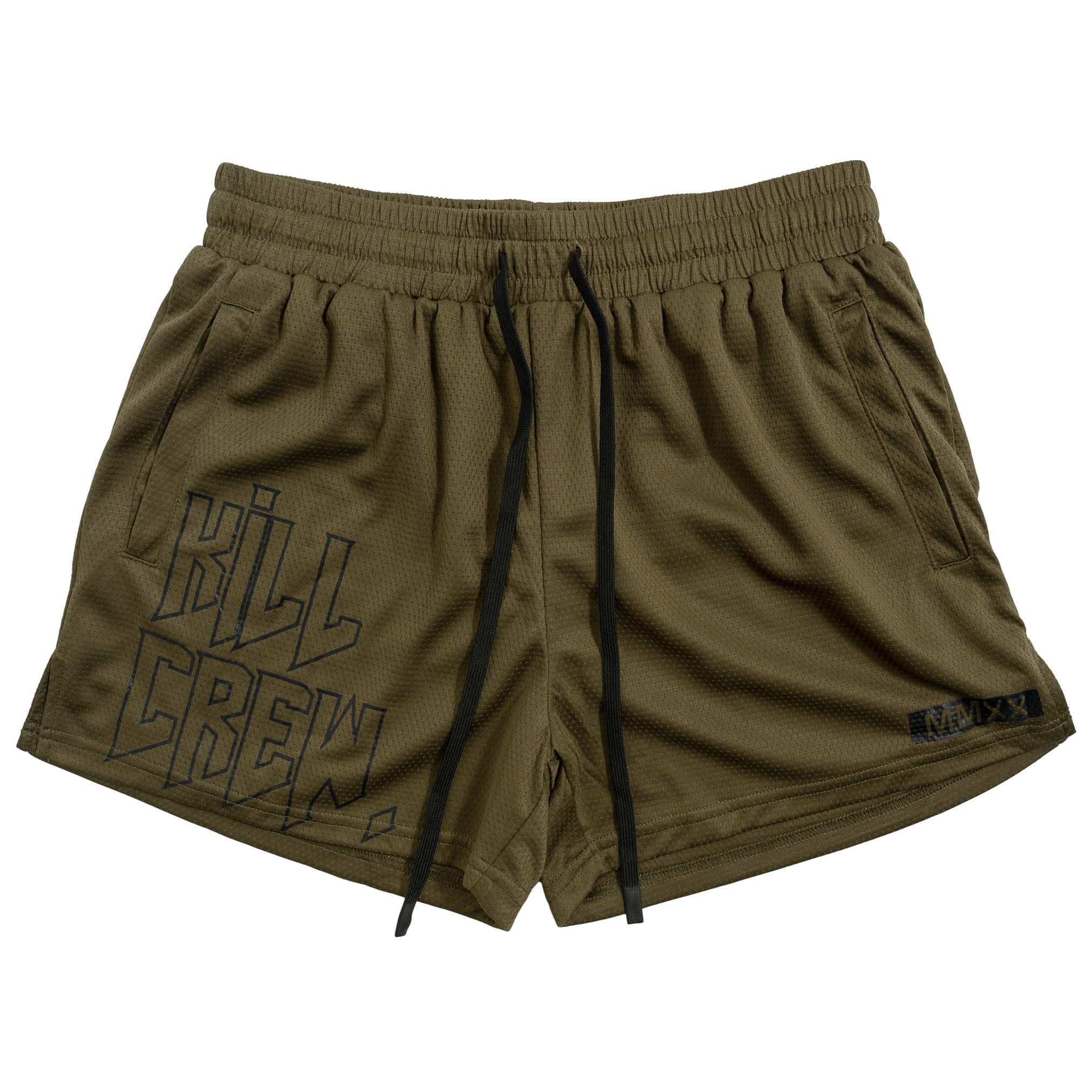 MUAY THAI SHORTS (MID THIGH CUT) v1 - OLIVE