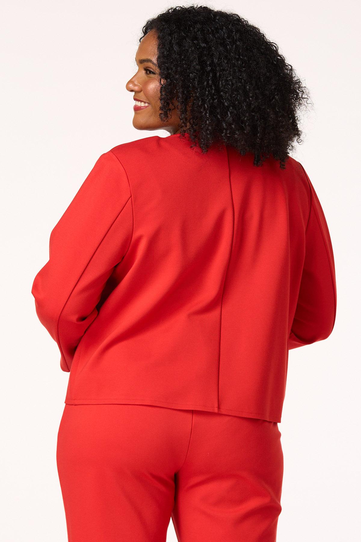 Plus Size Red Ponte Blazer