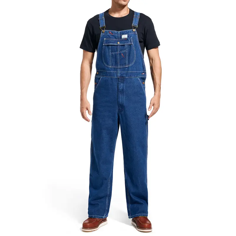 🔥Men's 4-Pack Flex Denim Bib Overalls — Adjustable & Utility Ready
