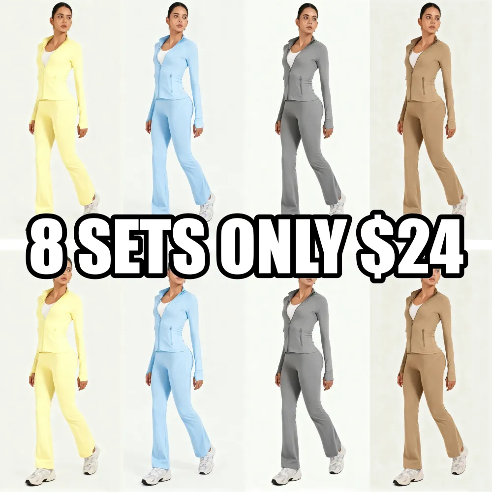 2PCS Slim-It BBL Jacket and Flare Leggings Daily Set