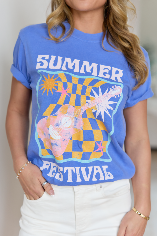 Summer Festival Blue Graphic Tee