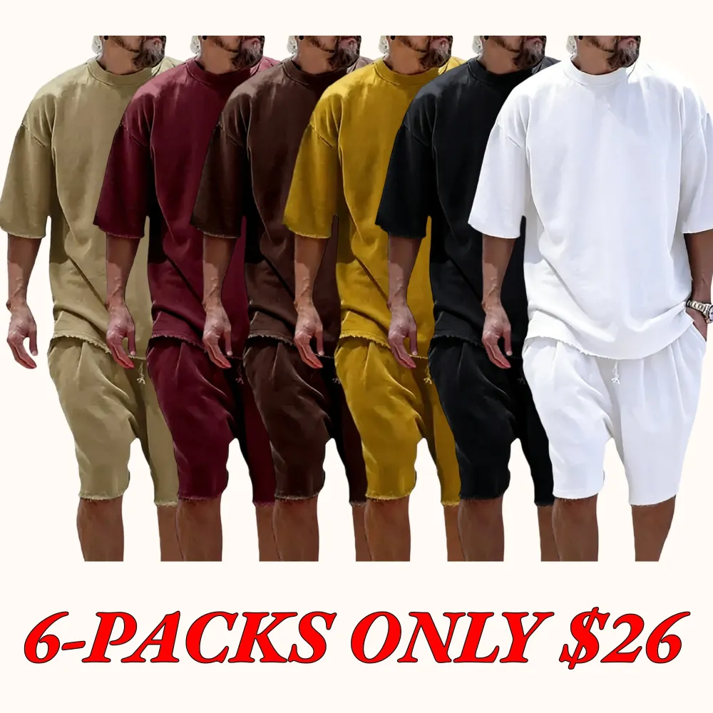 Casual Loose-Fit Solid-Color Tracksuit