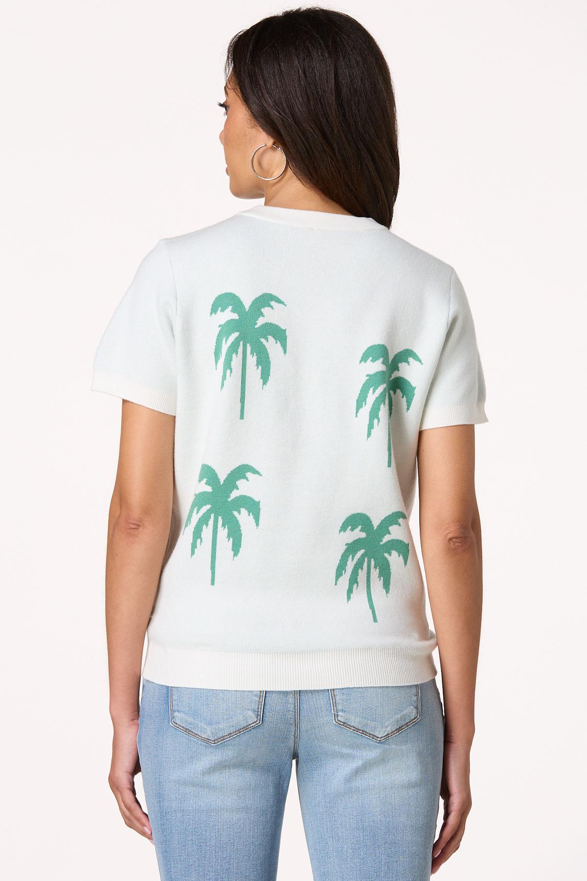 Rhinestone Palm Tree Icon Sweater