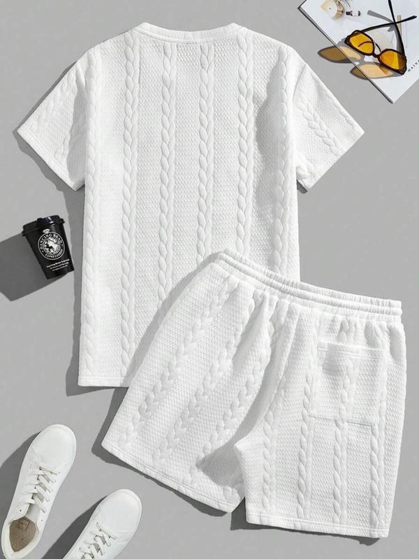 ⭐Men’s Casual T-Shirt & Drawstring Shorts Set (Regular Fit)