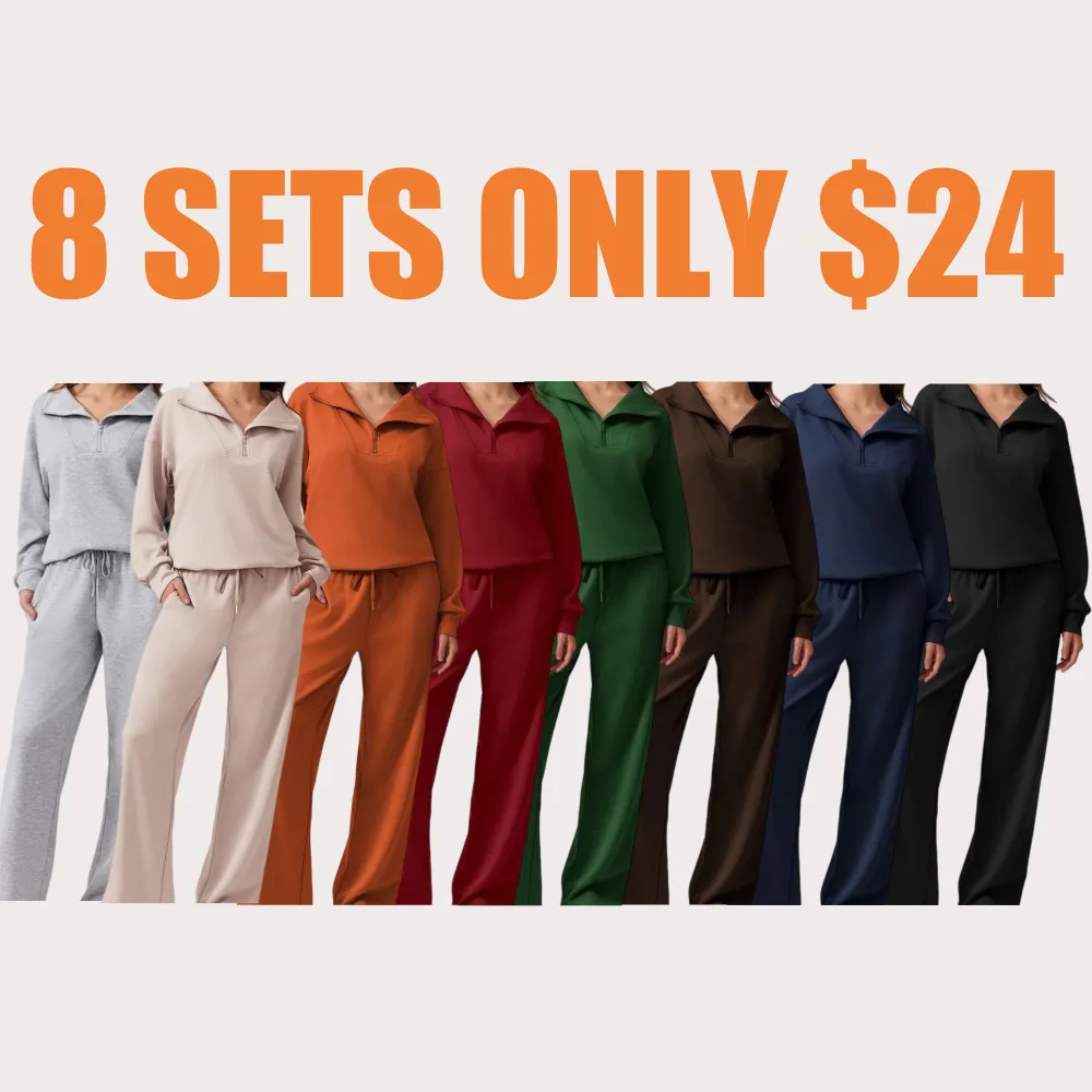 Women's 2-Piece Lounge Set – Half-Zip Pullover & Jogger Pants