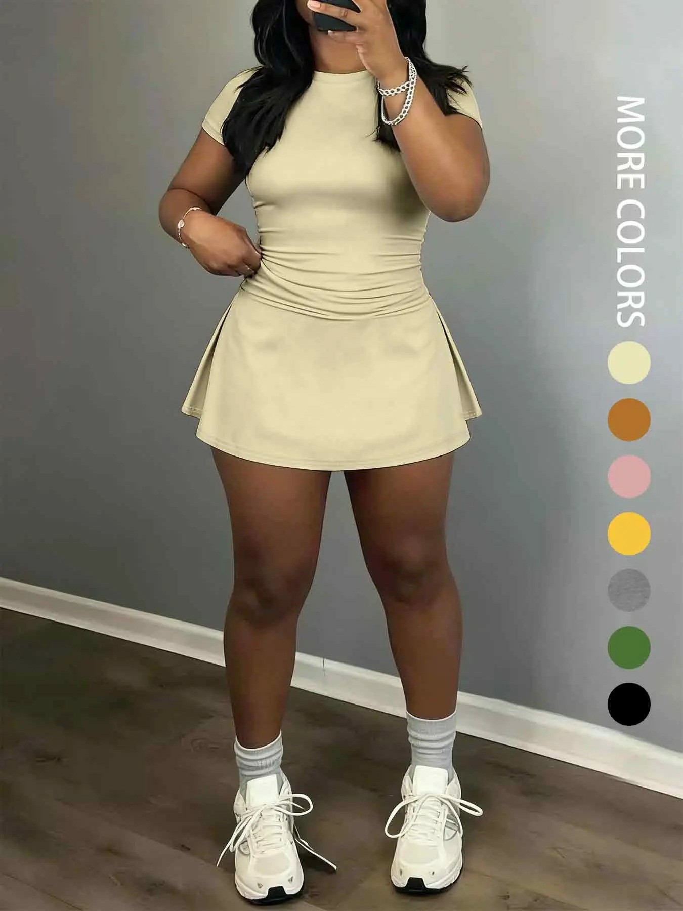 Women’s Stretch Active Lounge Set – Short Sleeve Top & Shorts 2-Piece Outfit