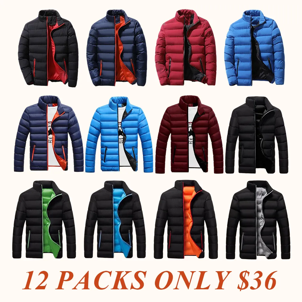 Autumn Winter Thickened Sports Cotton Jacket Men Stand Collar Cardigan Outdoor Cotton Coat