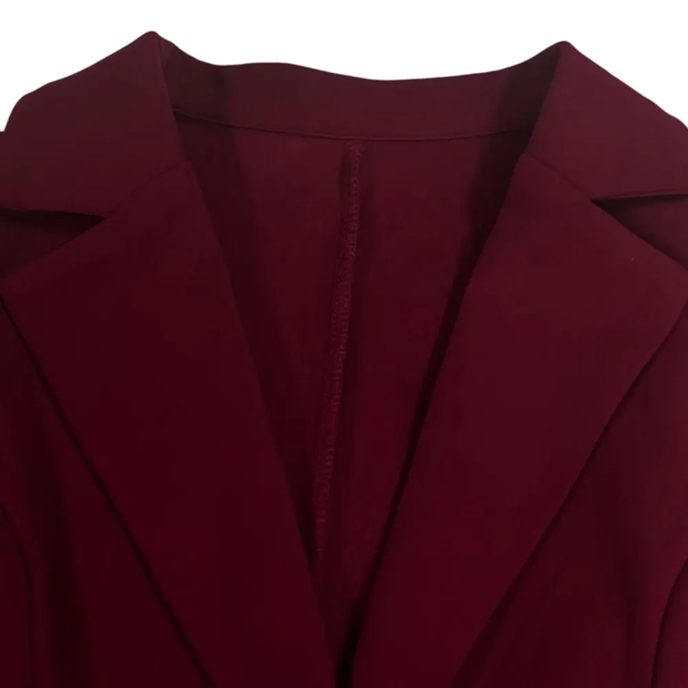 Women's Plain Lapel Blazer & Pants Set