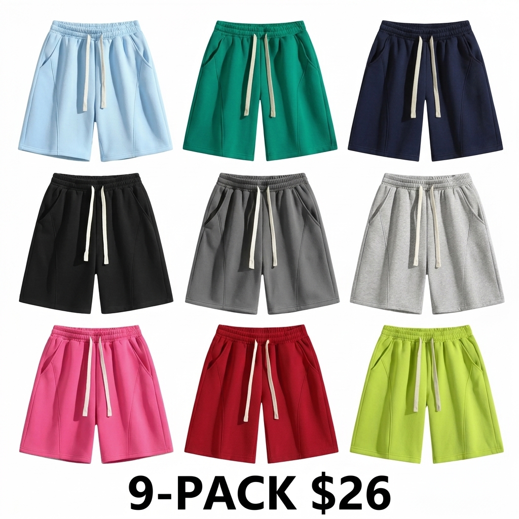 Men's Lightweight Breathable Shorts – Pocket & Drawstring Waist for Gym & Casual