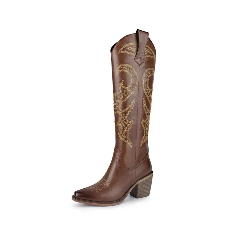 Knee High Cowboy Cowgirl Boots For Women