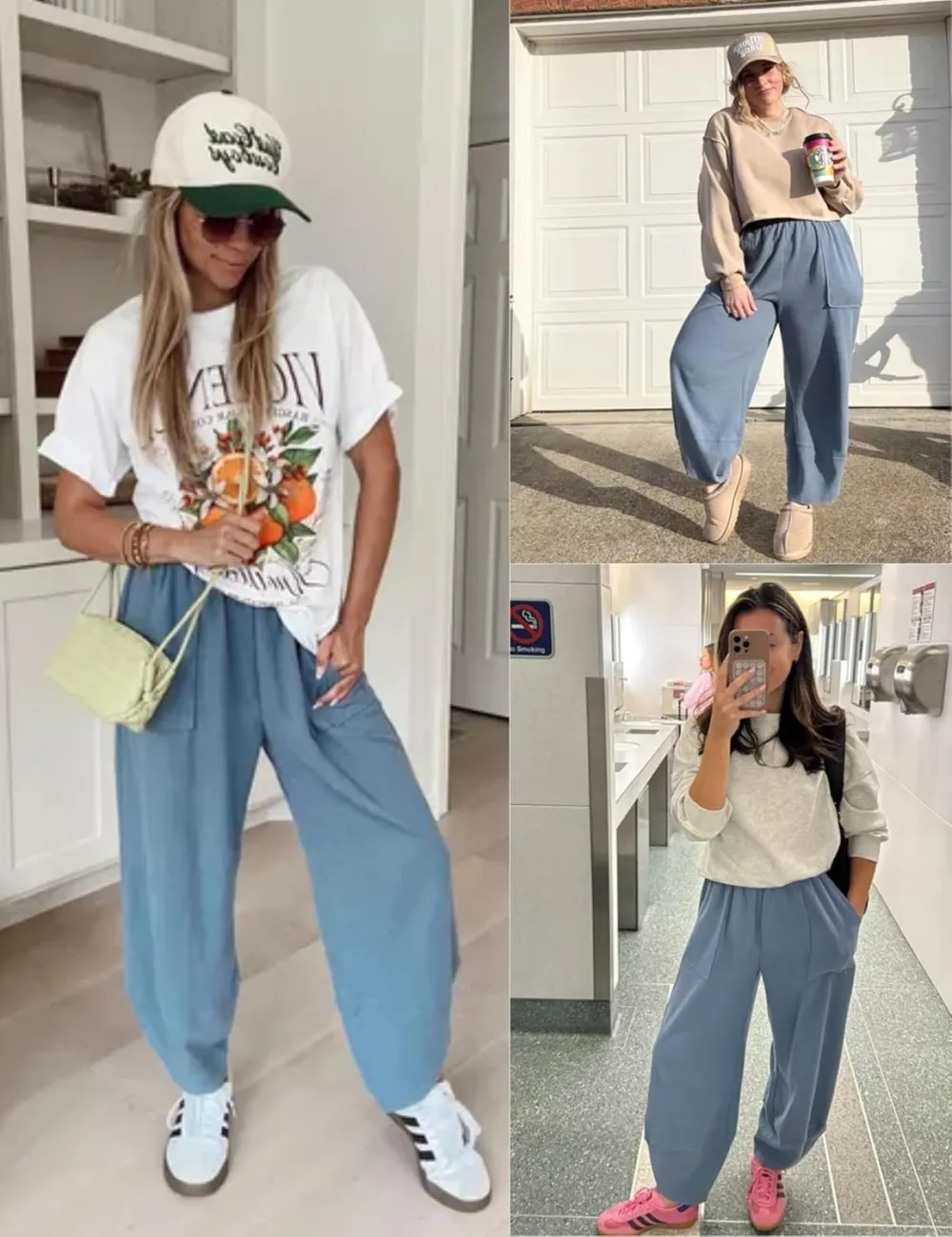 Women's Wide Leg Harem Pants Casual Palazzo Pants with Pockets High Waist Relaxed Fit