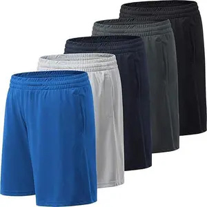 Men's 5-Pack Premium Active Moisture Wicking Workout Mesh Shorts With Trim Summer Outdoor Bottoms
