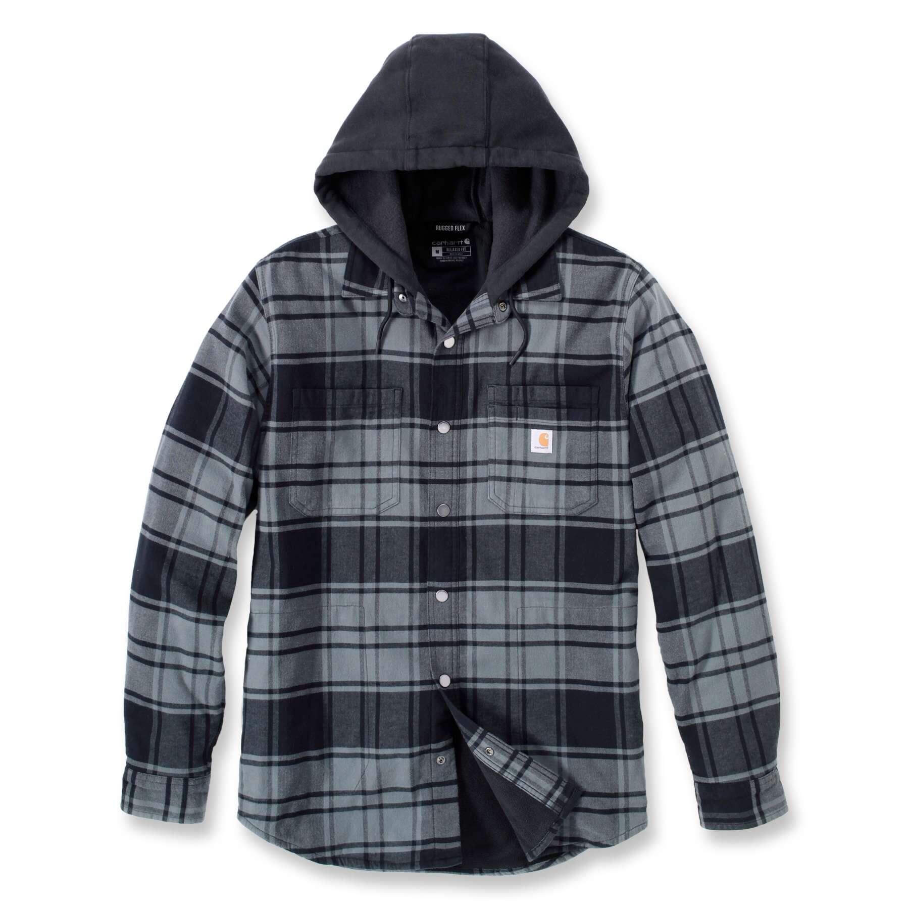CHT Fleece-Lined Flannel Hooded Shirt Jacket 105621
