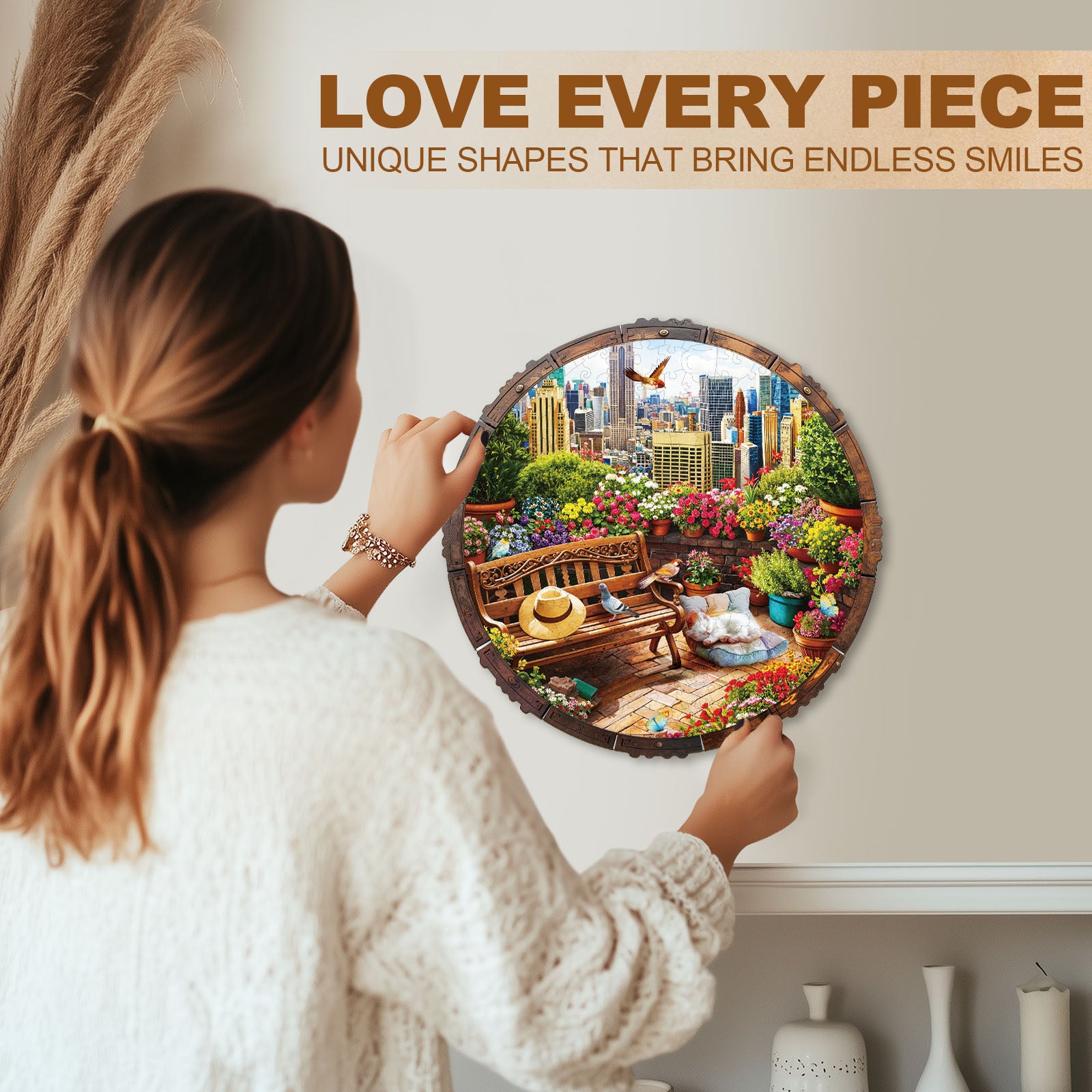 Rooftop Garden Wooden Jigsaw Puzzle