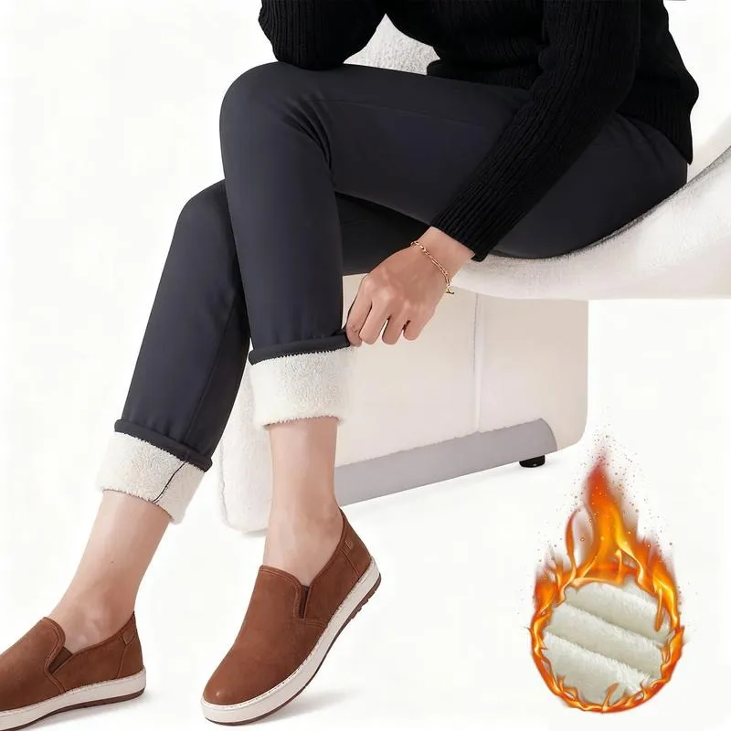 Women Winter Warm Thick Leggings Fleece Lined Stretchy Soft Thermal Sherpa Pants