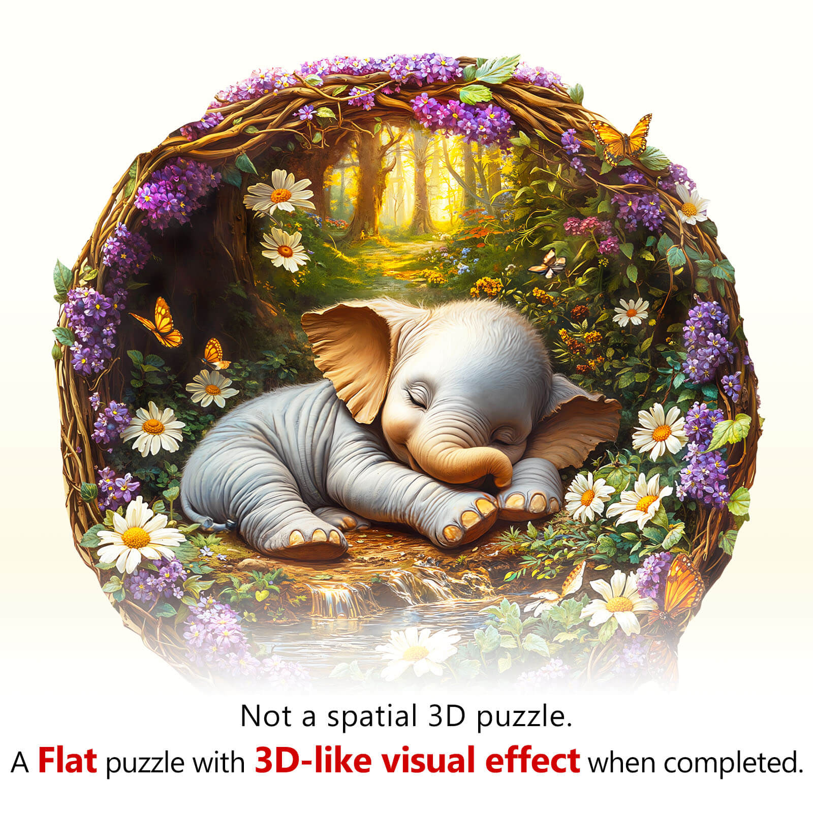 Dream Elephant Wooden Jigsaw Puzzle