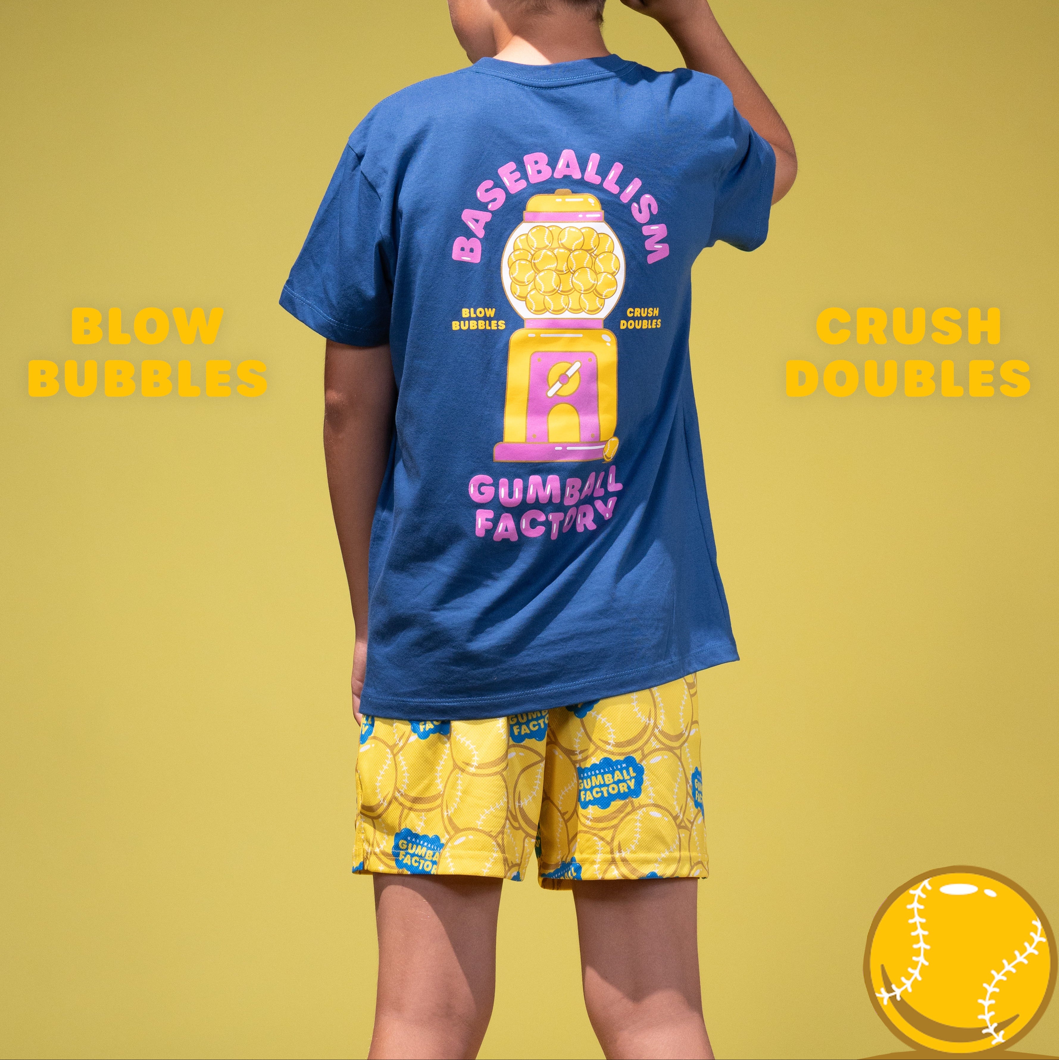 Gumball Factory Diamond Air Mesh Shorts (Yellow) - Youth