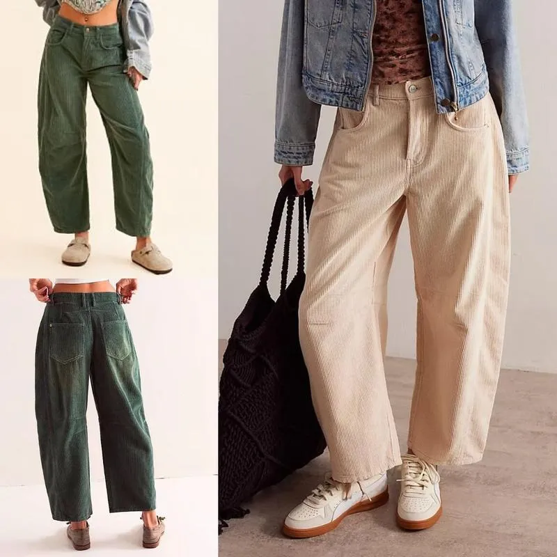 Corduroy Barrel Pants for Women Cord Pants