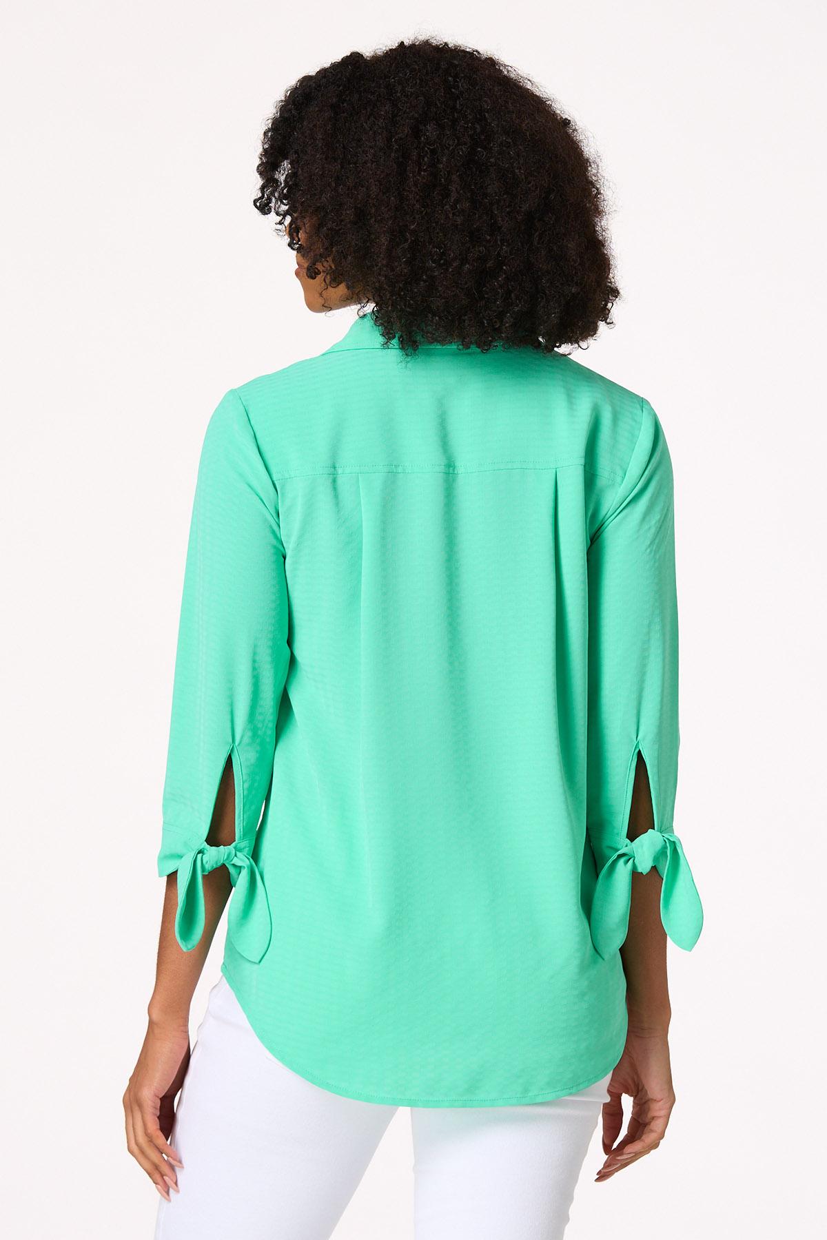 Textured Tie Sleeve Top