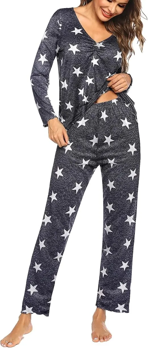 Womens Pajama Sets 2 Piece Lounge Set Fall Winter Pajamas