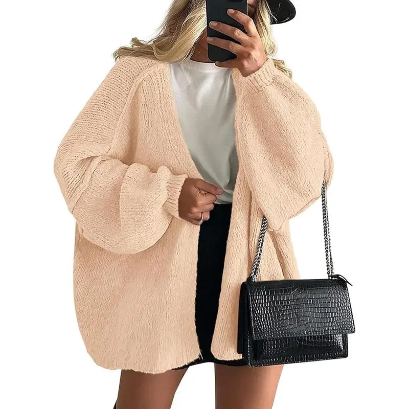 Women's Oversized Camel Cardigan