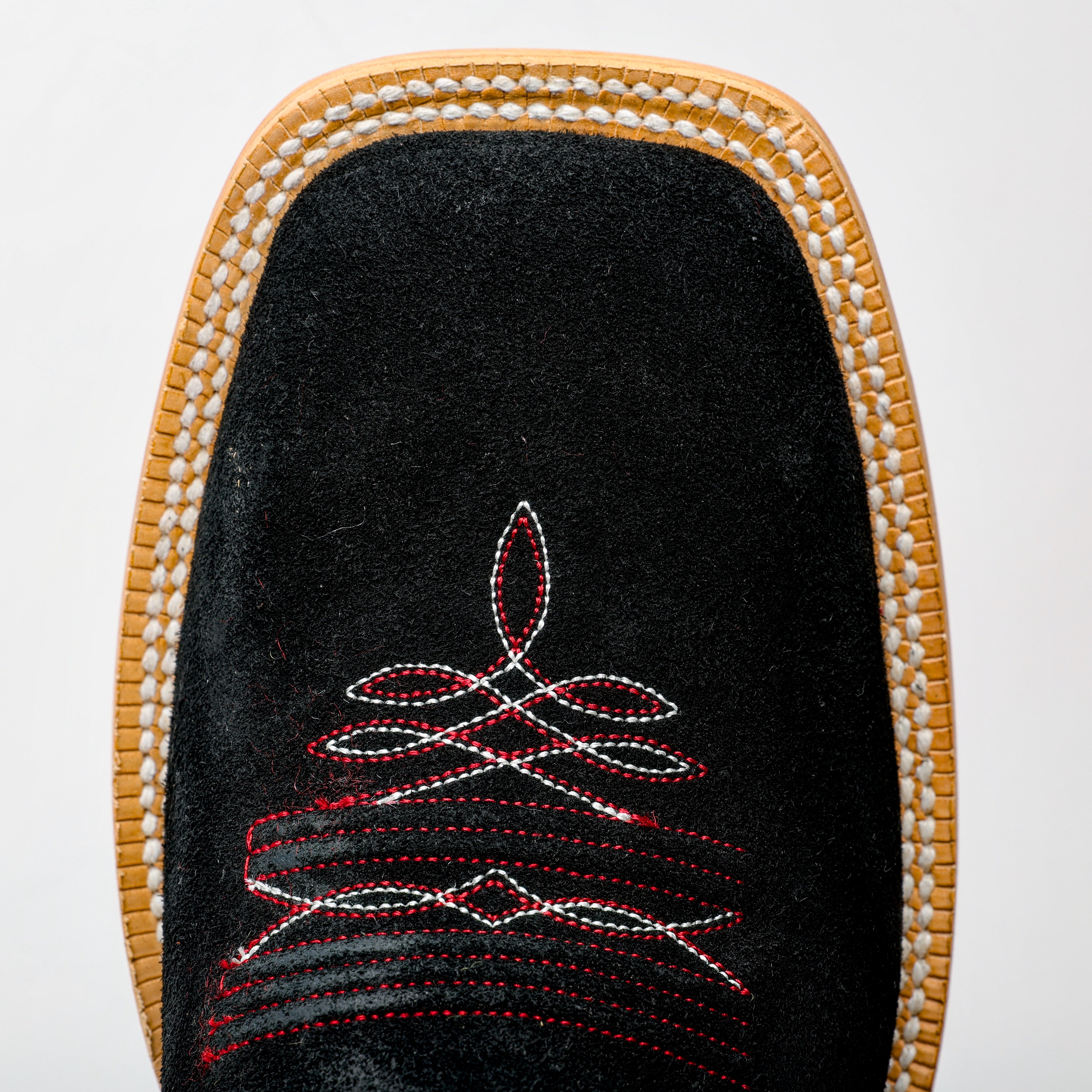 Black Rough-Out Boots - Square Toe