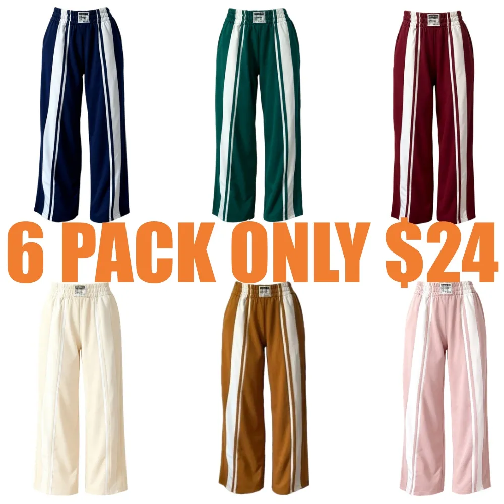 Woman Stripe Wide Leg SweatPants