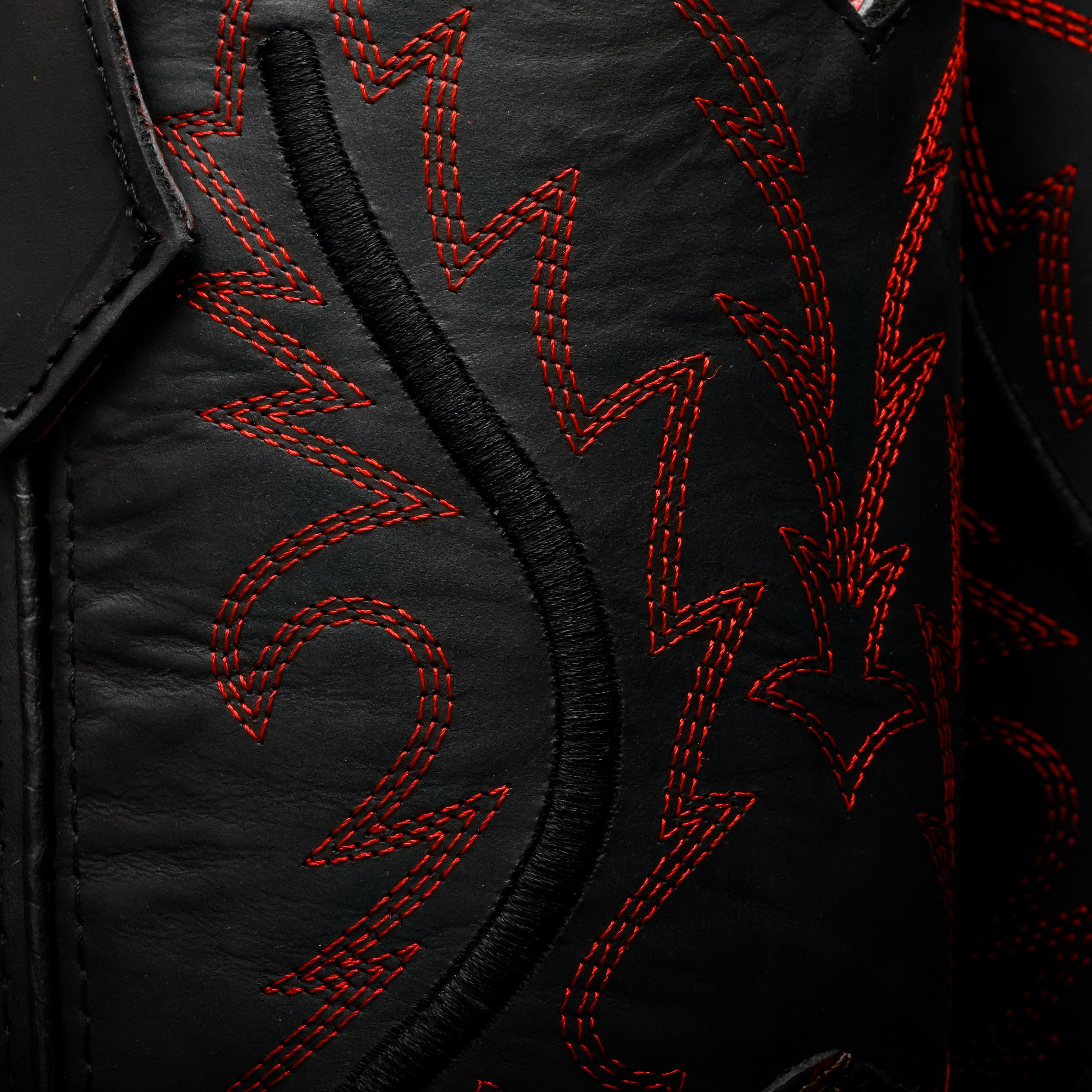 Black Cherry Hand-Tooled Leather Boots With 3D Lightweight Sole - Composite Toe