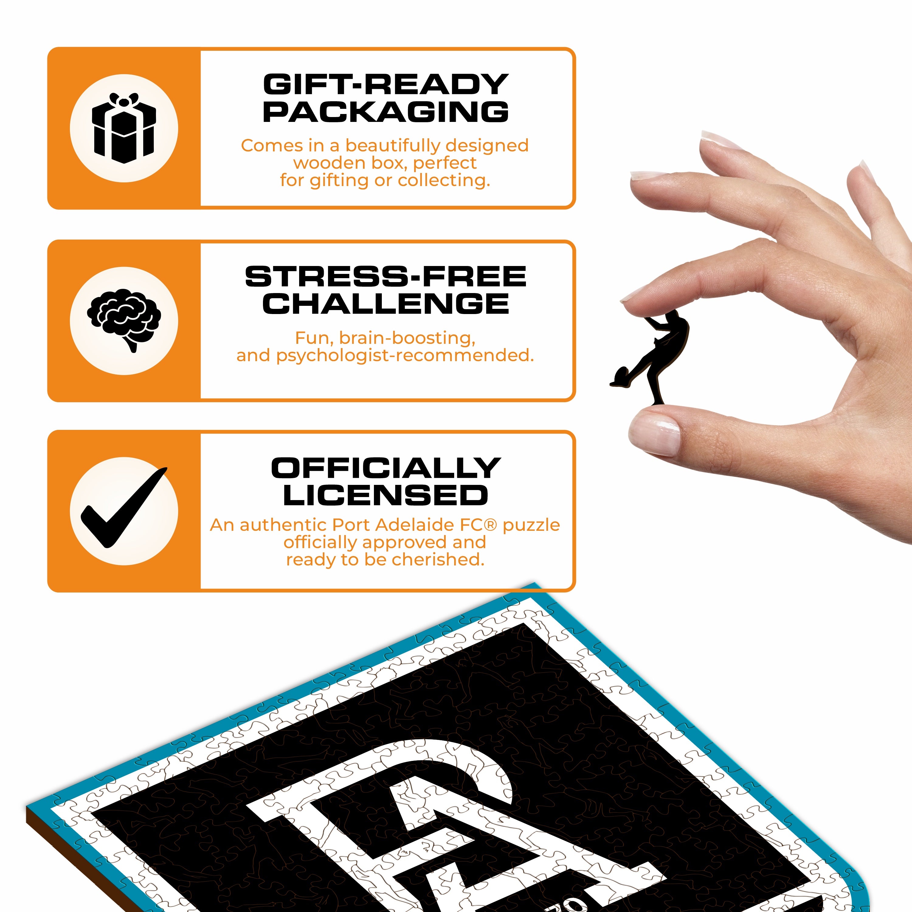 Port Adelaide FC Logo - Wooden Puzzle