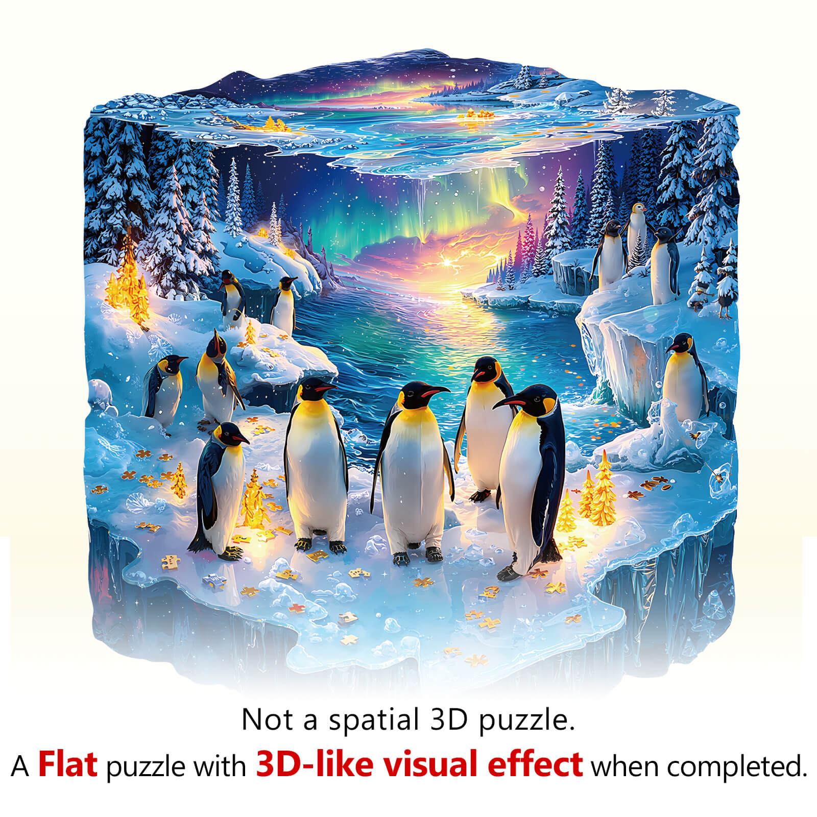 Frozen polar Penguin Wooden Jigsaw Puzzle
