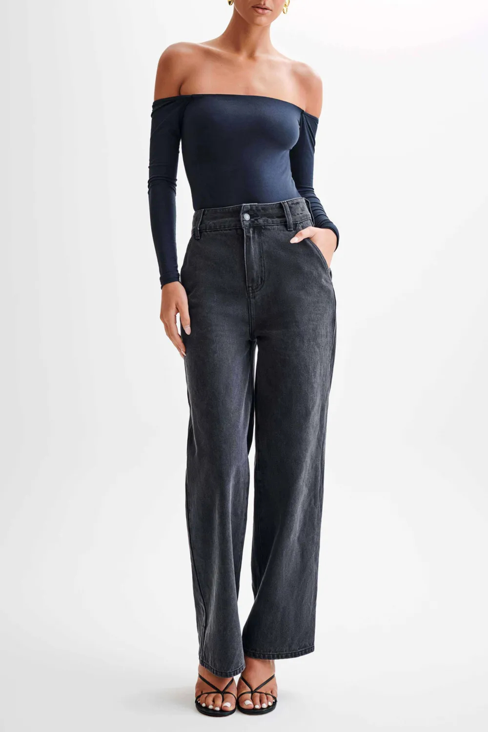 Off Shoulder Long Sleeve Bodysuit